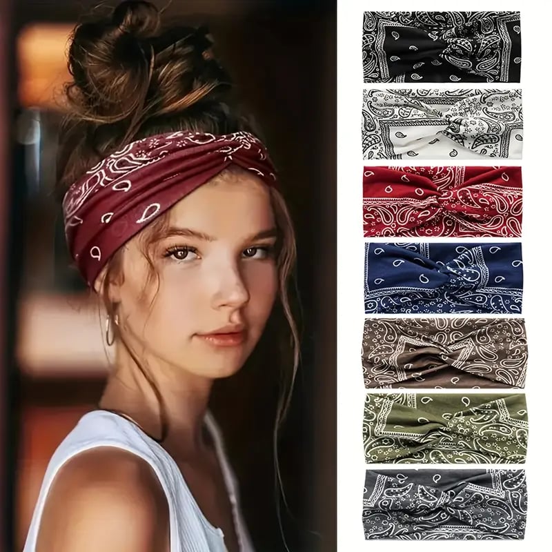 🎁TikTok Last Day Sale - 70% OFF🔥Boho Paisley Printed Wide HeadBand🎉Buy 2 Get 1 Free