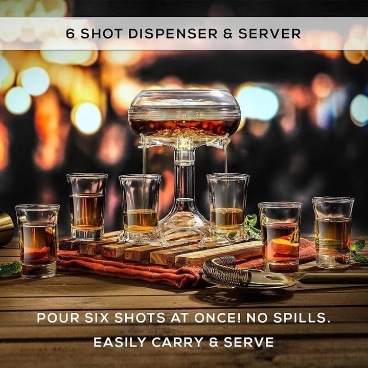 🔥(HOT SALE - 49% OFF) 🥂6 Shot Glass Dispenser and Holder - Buy 2 Free Shipping