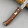 Exquisite Handcrafted Stainless Steel Pocket Knife with Wooden Handle and Damascus Blade
