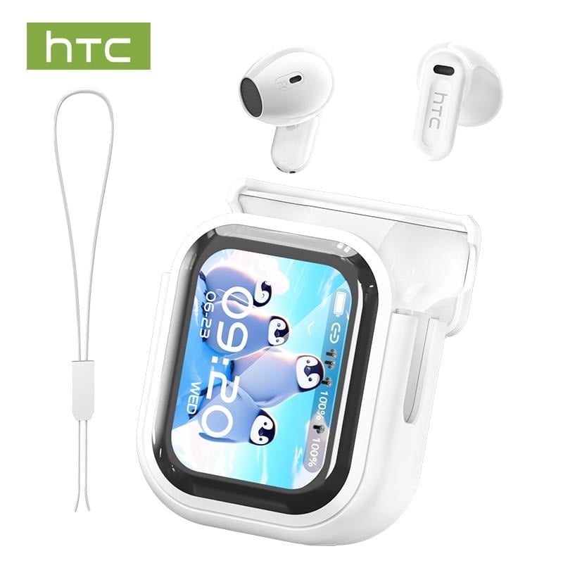 🔥HTC NE20 Bluetooth 5.4 Earphones🌀 LED Display High Fidelity Waterproof Wireless Earphones