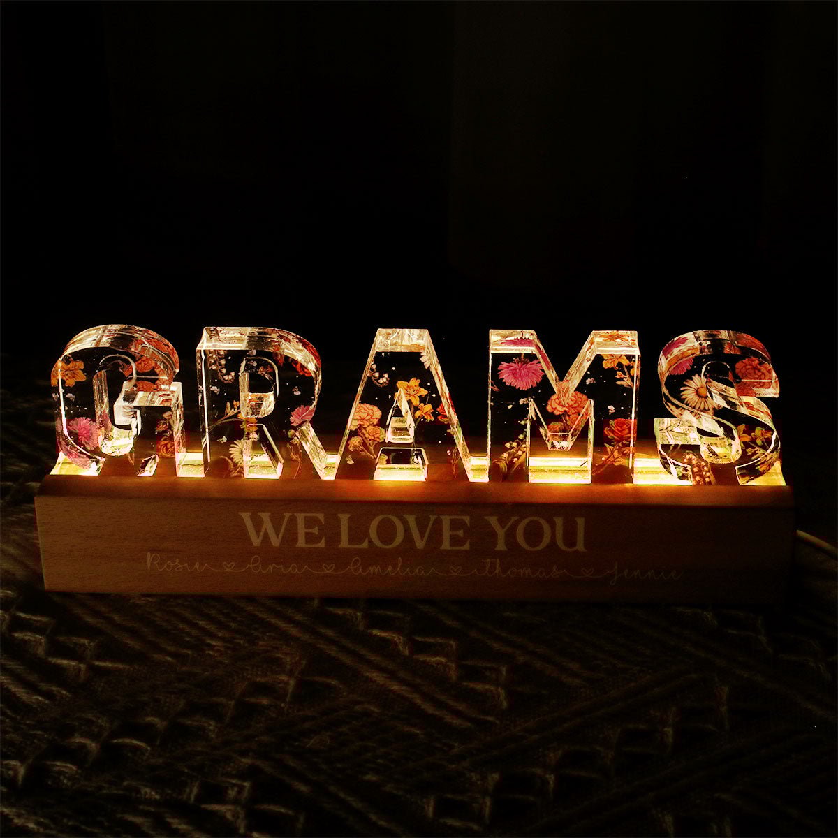 (🔥Last Day Promotion 50% OFF)Flower Printed LED Night Light, Birth Month Flower, Gift For Mom