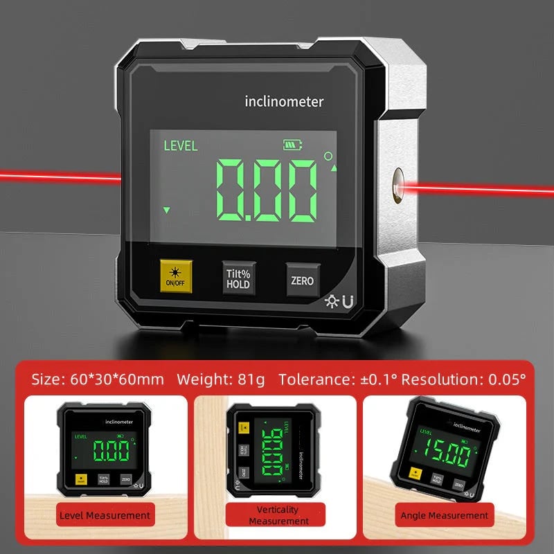 🔥Last Day Promotion 50% OFF🔥4-Side Magnetic Digital Angle Gauge with Laser