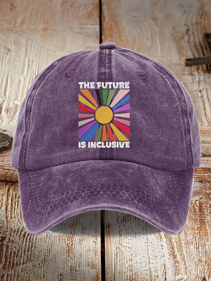 Retro The Future Is Inclusive Print Baseball Cap