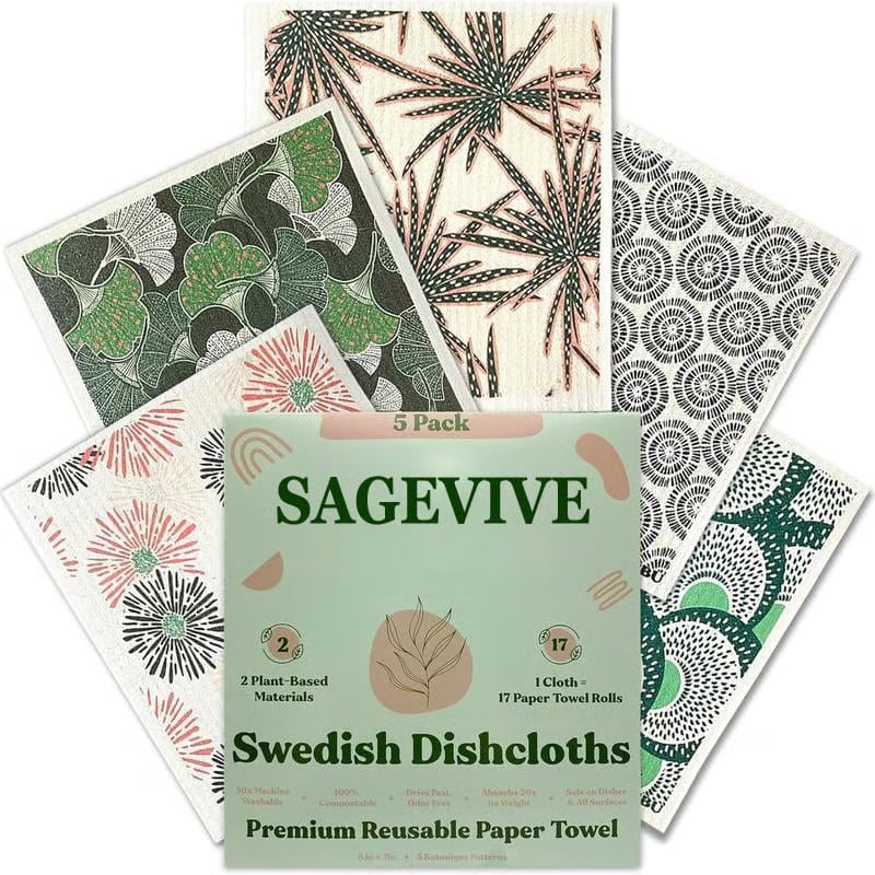 Swedish Dishcloths for Kitchen & Cleaning | 5 Pack