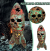 Handmade Resin Skull Bomb Decorations with Graffiti Nuclear Logos