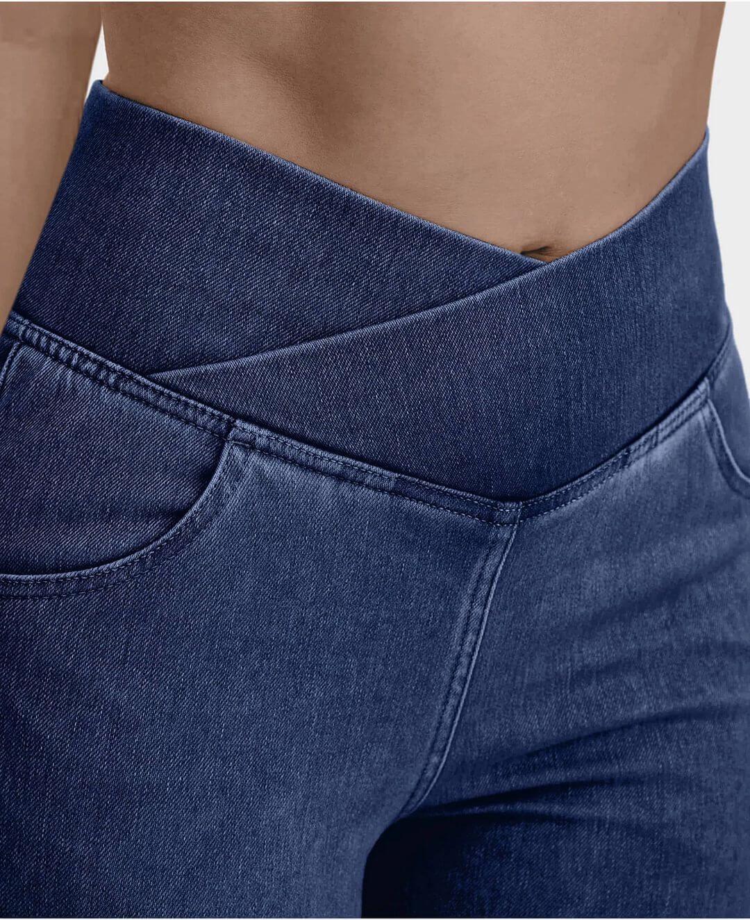 🔥Stretch-Jeans mit hoher Taille und Crossover