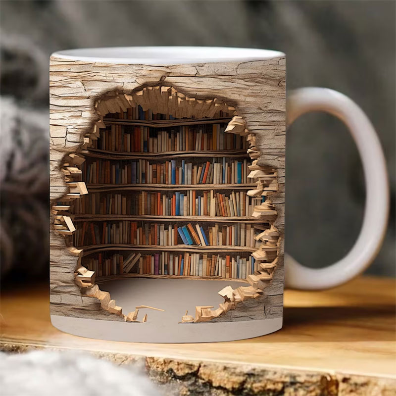 (🌲Early Christmas Sale- SAVE 50% OFF)3D Bookshelf Mug