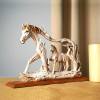 Galloping Horse Statue With Pony Stone Figurine