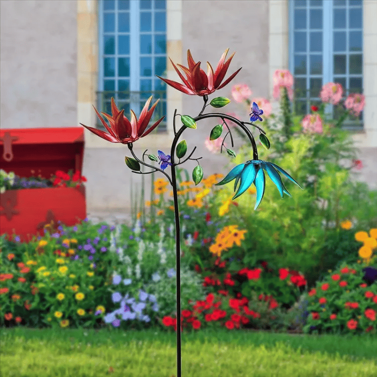 🔥Last Day 50% OFF - Beautiful Summer Multi Colored Flowers Wind Spinner