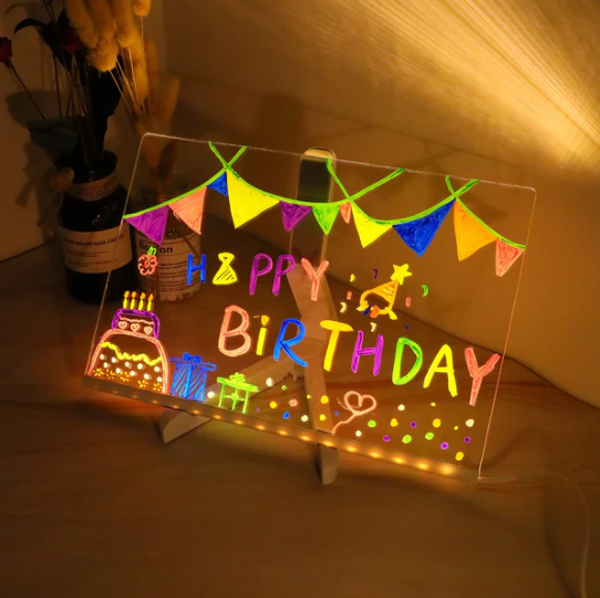 🔥49% Rabatt🎁Kreatives wiederbeschreibbares Acryl-LED-Nachrichtenschild