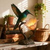 “Messenger of Light” – 💚Handcrafted Hummingbird Flower Lamp✨