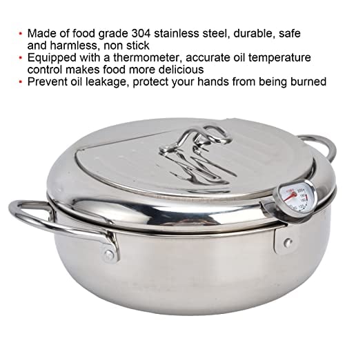 🔥LAST DAY 49% OFF🔥 -Stainless Steel Frying Pot with Thermometer and Oil Drip Drainer Rack🎉FREE SHIPPING