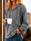 Vintage Solid Color Long Sleeve Buttoned Sweatshirt(Buy 2 Free Shipping)