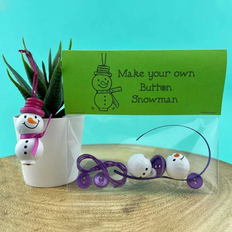 ☃️ DIY Button Snowman Ornament Kit