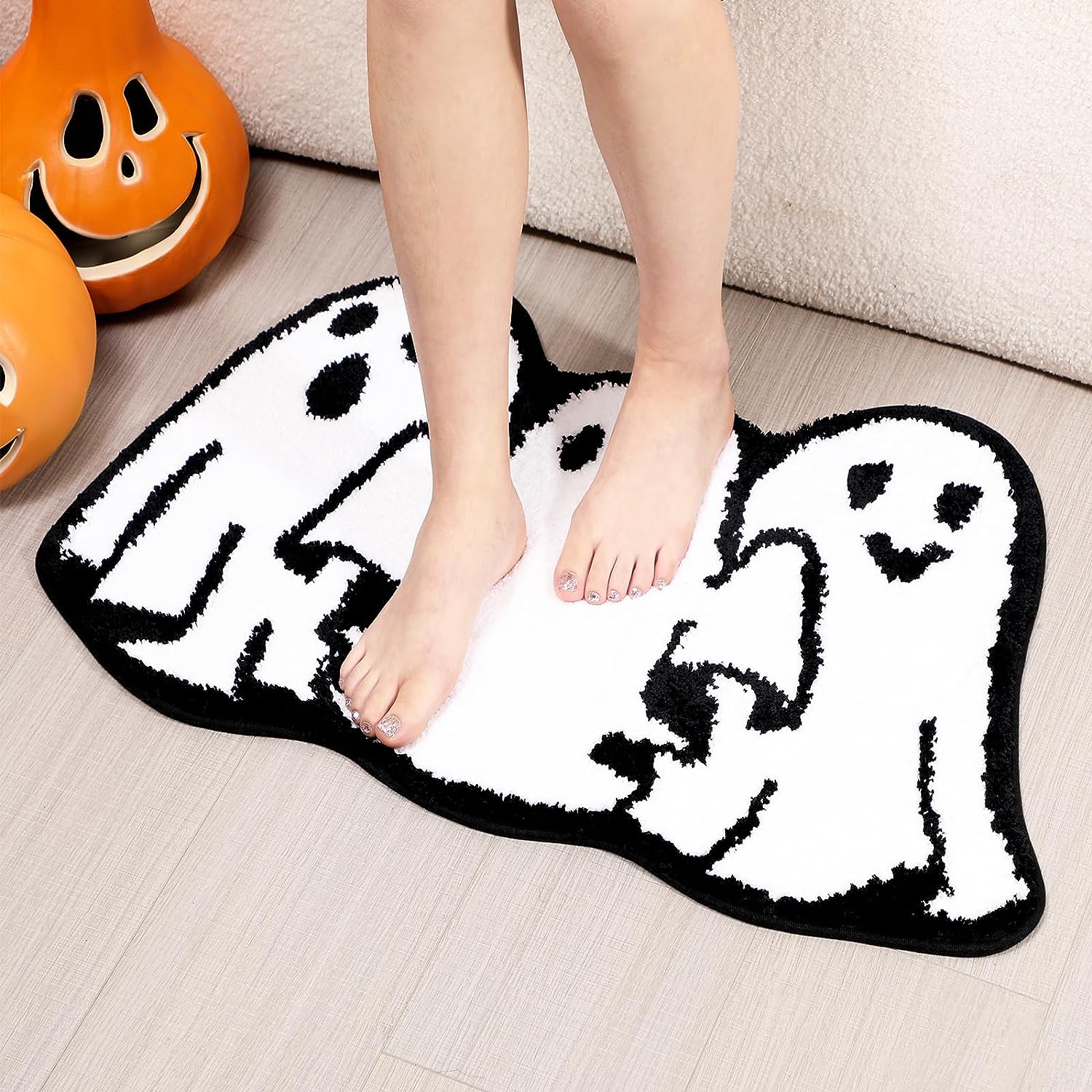 🔥👻2024 Halloween Bath Mat Ghost Tufted Rug