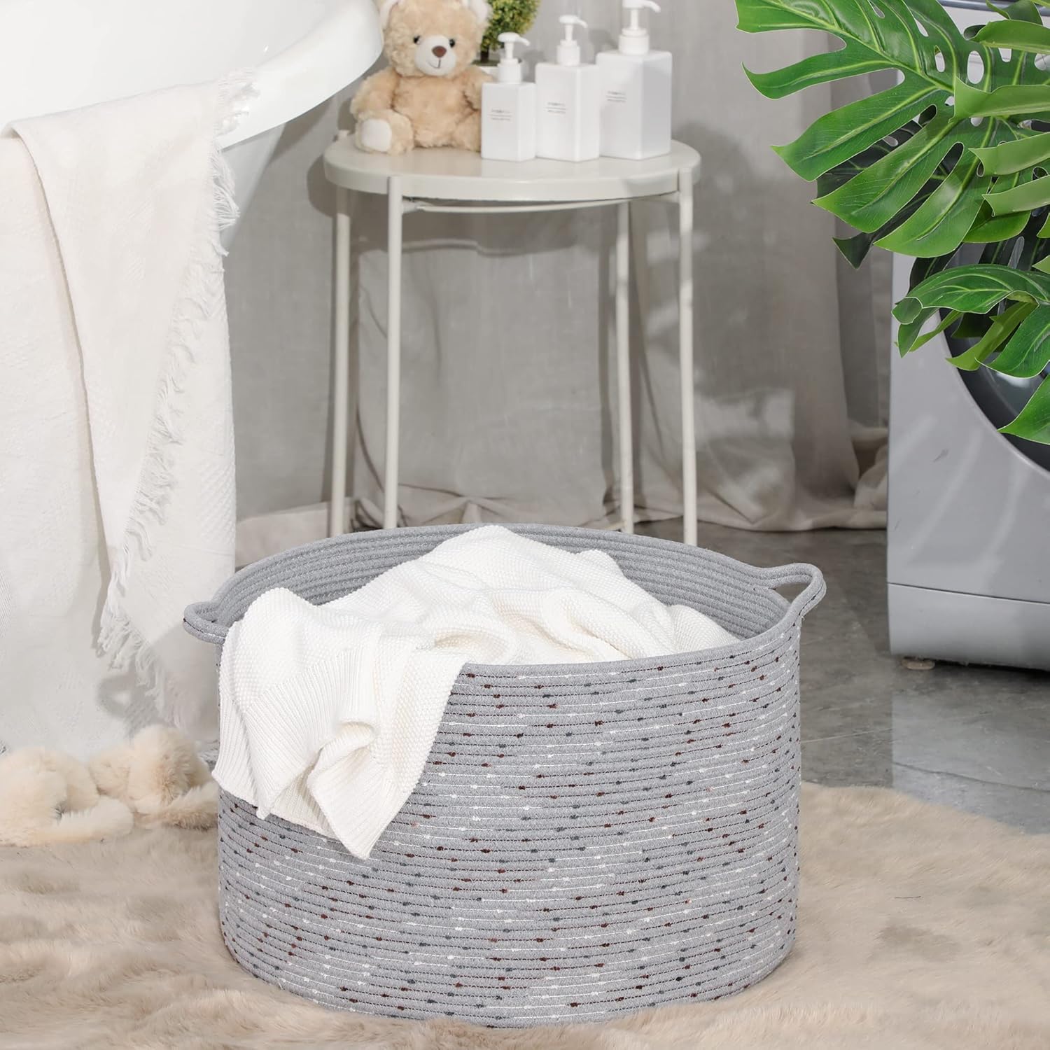 KAKAMAY Large Blanket Basket (20