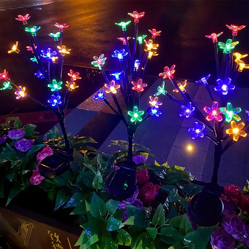 💥LAST DAY SALE 50% OFF💥Waterproof Cherry Blossom Multicolor Solar Garden Lights