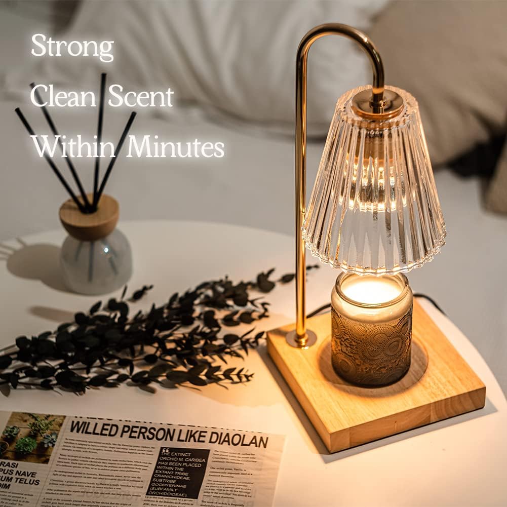 Candle Warmer Lamp, Electric Candle Lamp Warmer, Mothers Day Gifts for Mom, House Warming Gifts New Home Bedroom Decor Dimmable Wax Melt Warmer for Scented Wax with 2 Bulbs, Jar Candles