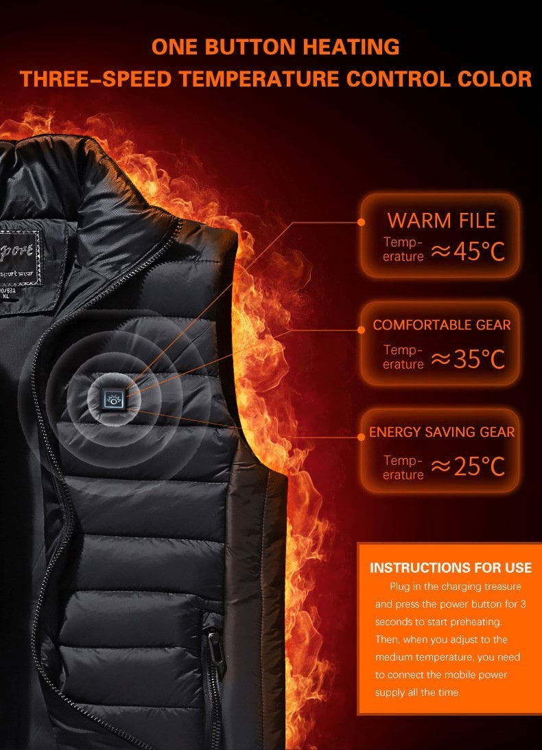 🎁LAST DAY 49%OFF🔥 -- Two-touch LED Controller Heated Vest For Men & Women