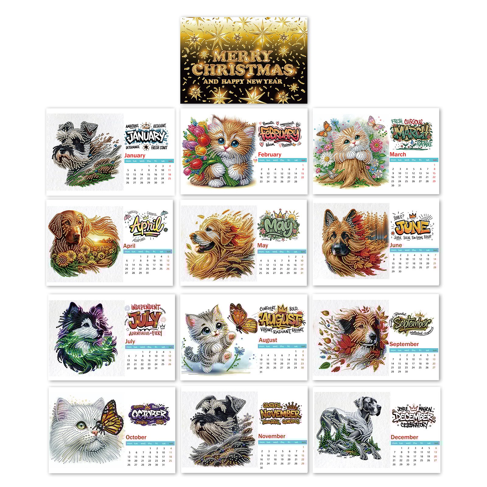 🔥Last Day Promotion 50% OFF🔥2026 DIY Special Shape Desktop Diamond Standing Calendar