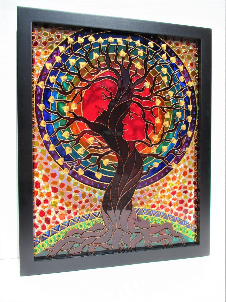 🔥Huge Sale 49% Off🔥Cardinal Stained Glass Window Panel🦜🦜