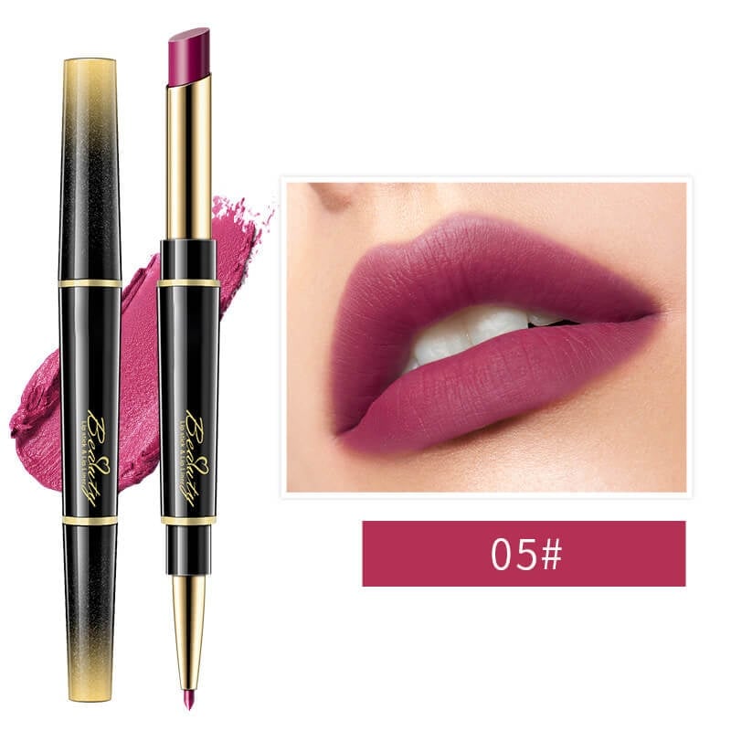 🔥Double ended lipstick Automatic Lip Liner Matte Waterproof Non-fading Non-stick Lipstick