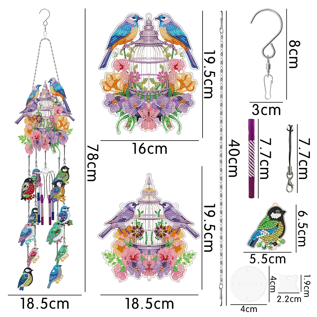 🌲Early Christmas Sale 49% OFF -✨️DIY Diamond Painting Rotatable Wind Chime