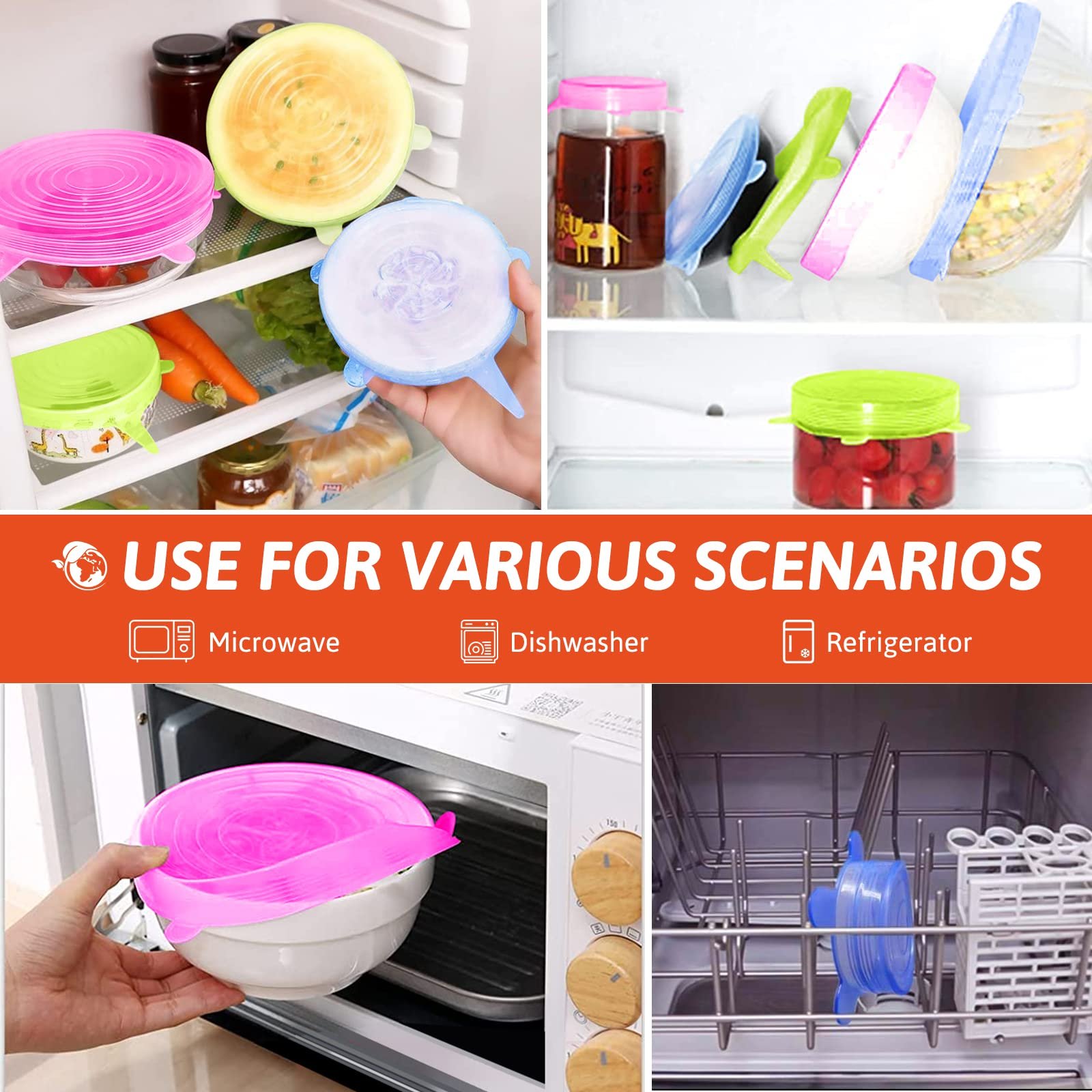 💥LAST DAY SALE 50% OFF💥6/12pcs Silicone Cover Stretch Reusable Lids