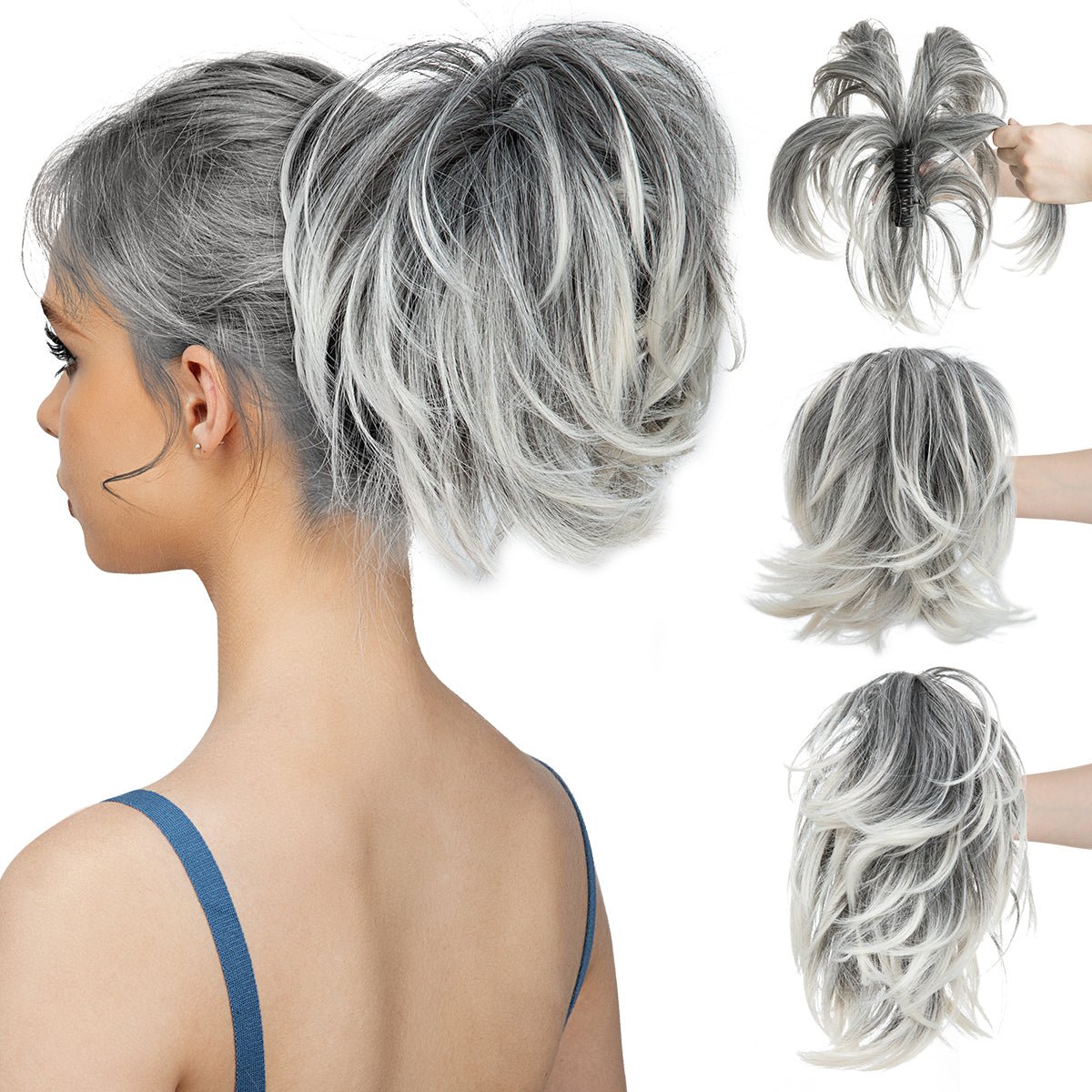 🔥Last Day Promotion 50% OFF💥Synthetic Claw Clip In Ponytail Hair Extensions Diy Hairpiece Hair Bun