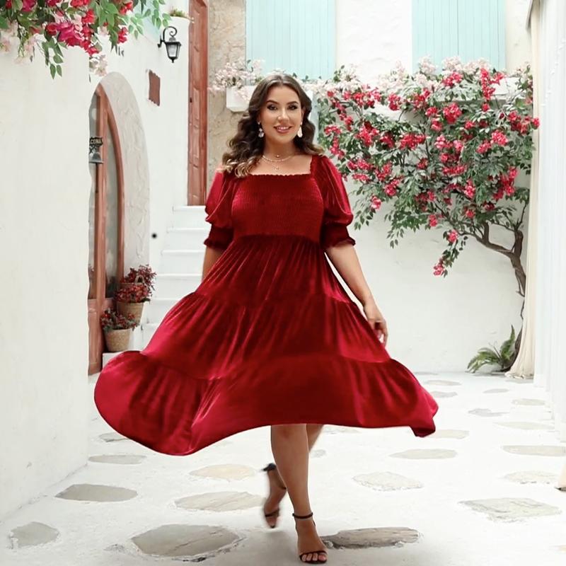 🎁TikTok Last Day Promotion -70% OFF🔥Elegant Velvet Midi Dress