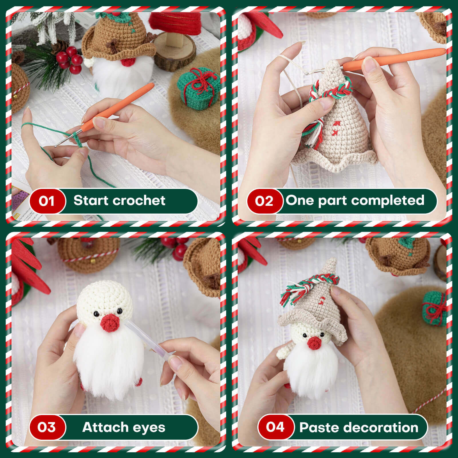 🎄🎅Christmas Presale - 49% OFF - Christmas DIY cute Crochet Kits decoration