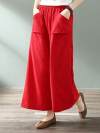 Cool Ambition Front Pocket Cotton & Linen Wide Leg Pant