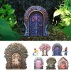 🔥Wooden garden fairy door decorations 🌹Garden creative fairy tale house home living room desktop micro landscape decorations
