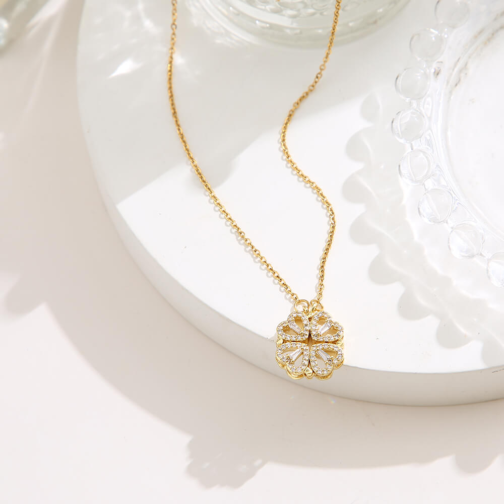 🍀Four Leaf Heart Shape Necklace💖2022 Summer Hot Sale 50% OFF