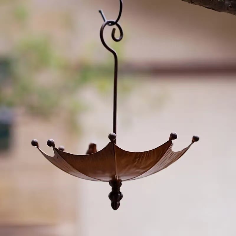 Umbrella Shaped Bird Feeder, Metal Garden Decoration for Hummingbirds, Bees, Butterfly