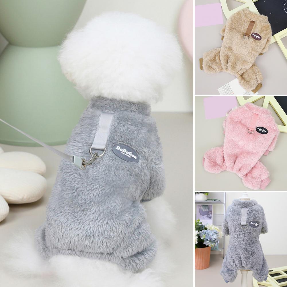 (New Year Sale- 49% OFF) Fleece Pet Elastic Jumpsuit with Pull Ring- Buy 2 Free Shipping