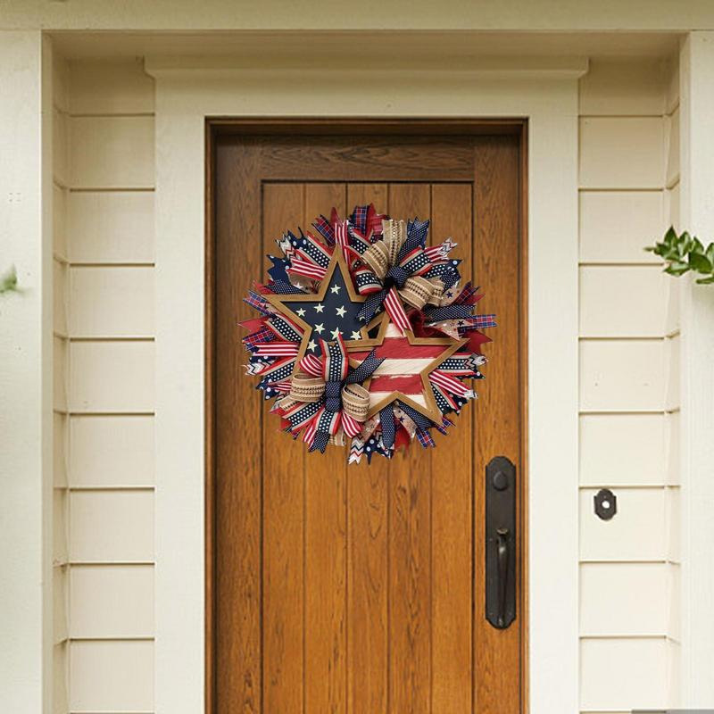 🔥Handmade American Patriotic Star Wreath, BUY 2 FREE SHIPPING