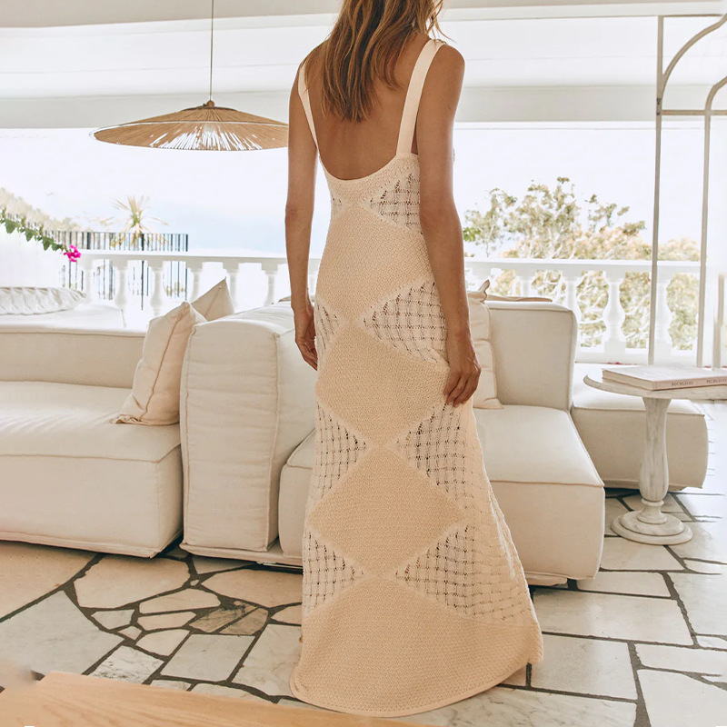 🔥Last Day Promotion 70% OFF🔥Knitted Backless Slim Fit Maxi Dress