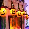 5PCS Halloween Hanging Lighted Glowing Witch Hat