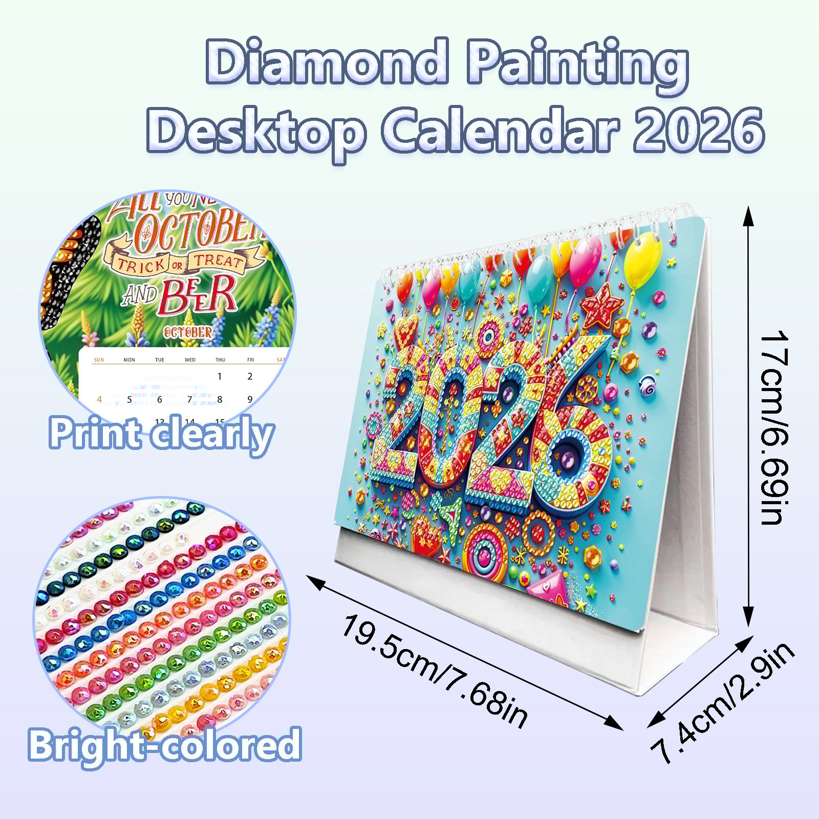 🔥Last Day Promotion 50% OFF🔥2026 DIY Special Shape Desktop Diamond Standing Calendar