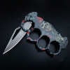 New Skull Printed Knuckle Folding Knife