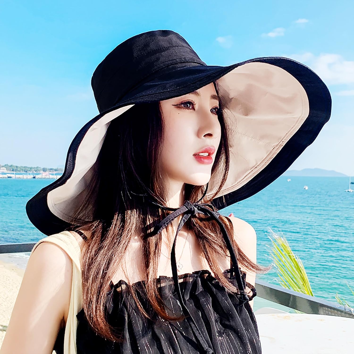 Packable Large Brim Sun Hat for Women - 6.7