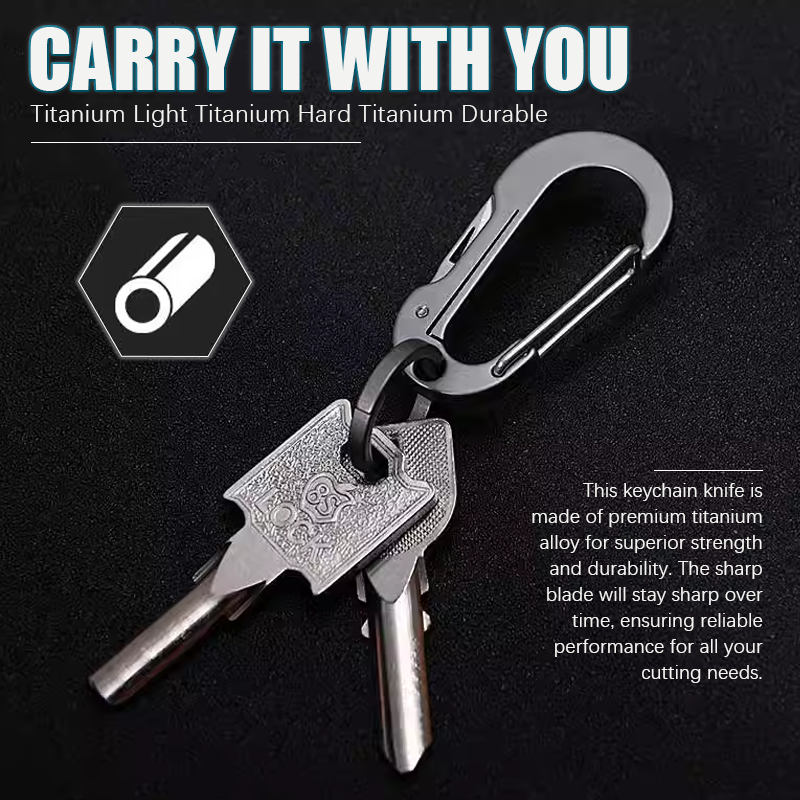 (🔥Early Christmas Sale - 50% OFF) - Multifunctional Titanium Keychain With Pocket Knife