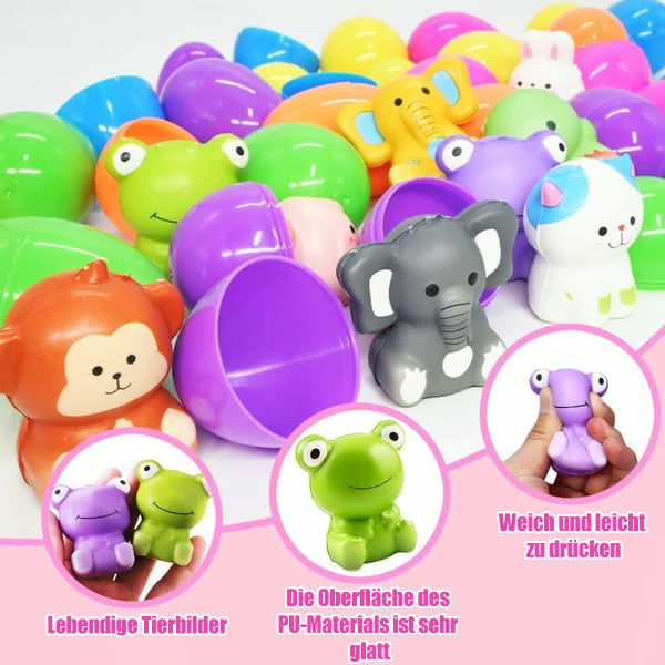 🏆Letzter Tag Verkauf 49% Rabatt🔥-🐣24 Stück Ostereier mit vorgefüllten langsam wiederaufstehenden Squishy-Spielzeugen