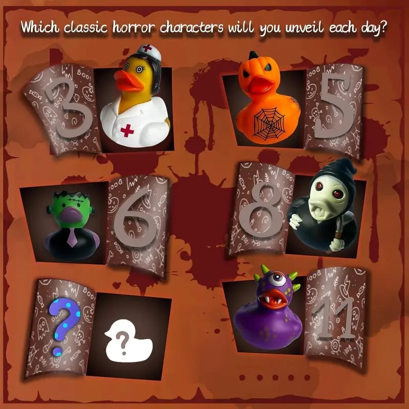 🎁TikTok Last Day Sale - 70% OFF🔥 Advent Calendar 2025 Horror Rubber Duckies🦆