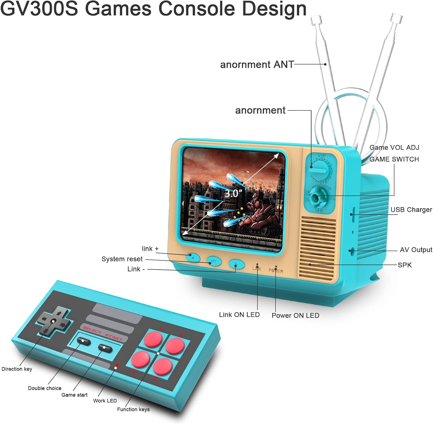 🔥Last Day 50% OFF - Mini TV Style 3.0-inch Screen Video Games Player