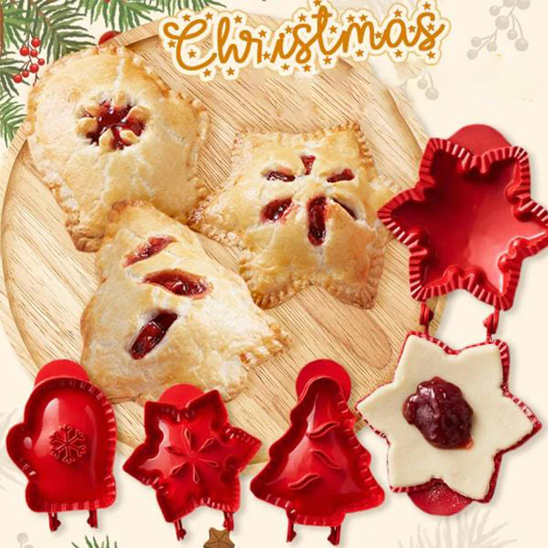 Dengmore Christmas Cookie Moulds Classic Hand Pie Molds Wooden Mold  Gingerbread Cottage Pie Christmas Dough Presser Pocket Pie Molds Christmas  Baking