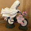 🚴‍♂️✨Halloween Limited-Ghost on bike with pink pumpkin 🎃👻