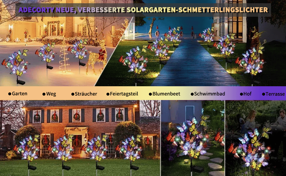 🔥Heißer Verkauf🦋💐Solar-Schmetterlingslichter für den Außenbereich