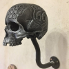 Motorcycle skull helmet holder